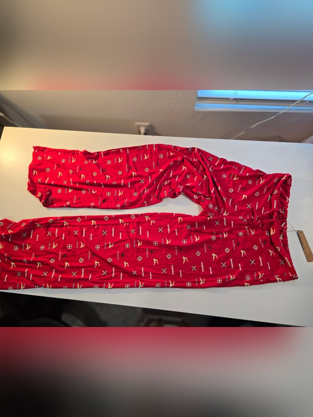 SKIMS Red Reindeer Print Pajama Bottoms